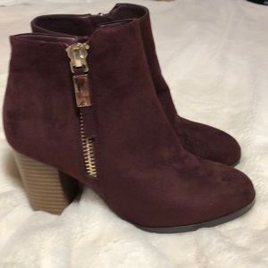 Burgundy ankle boots